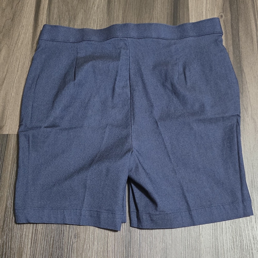 Rafaella Women's Dress Shorts Size 14 Navy Blue Viscose Stretch Trouser Career - Picture 7 of 10